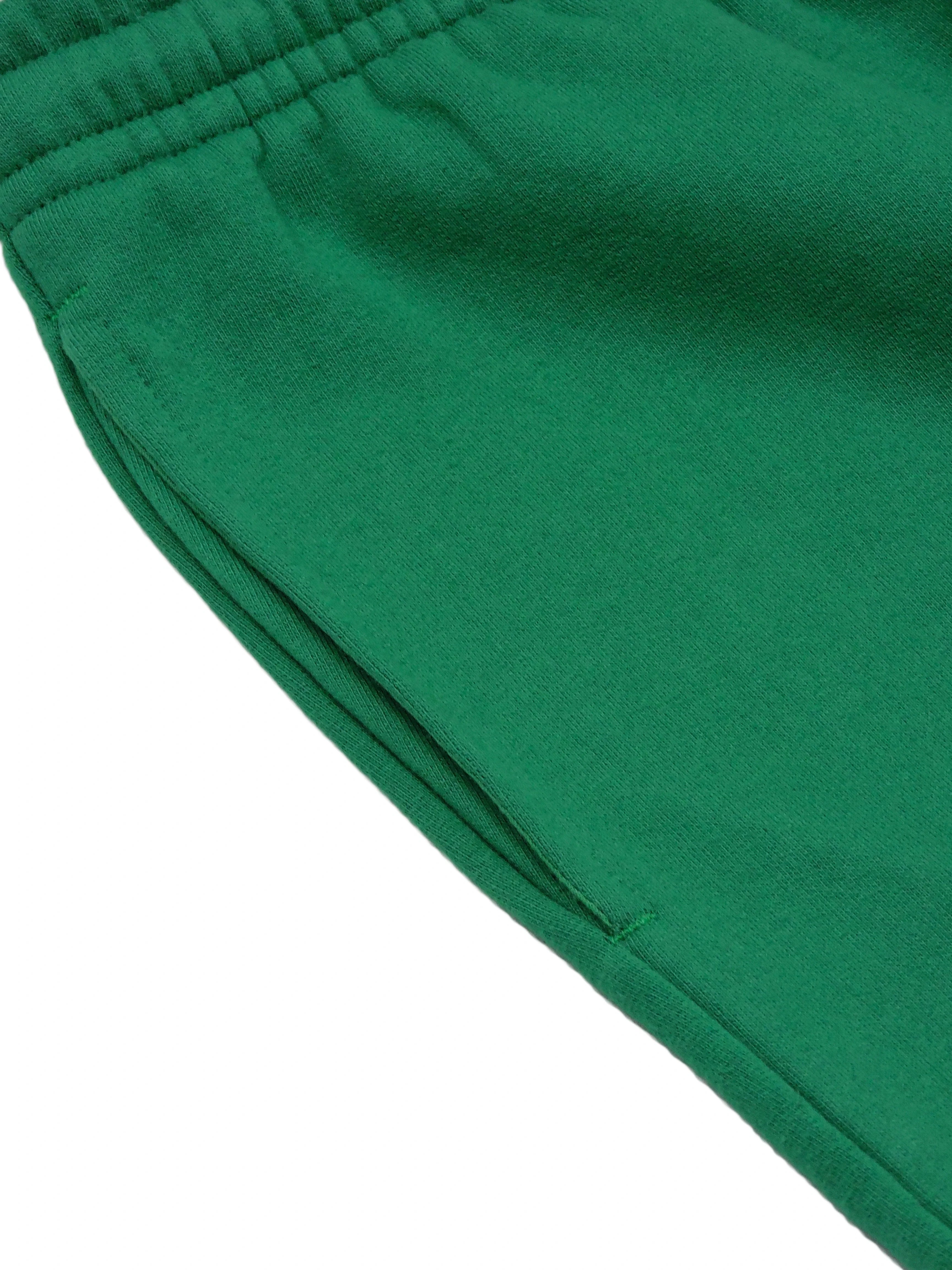 Creative Thoughts™  | Park Long Shorts - Emerald Green Fleece