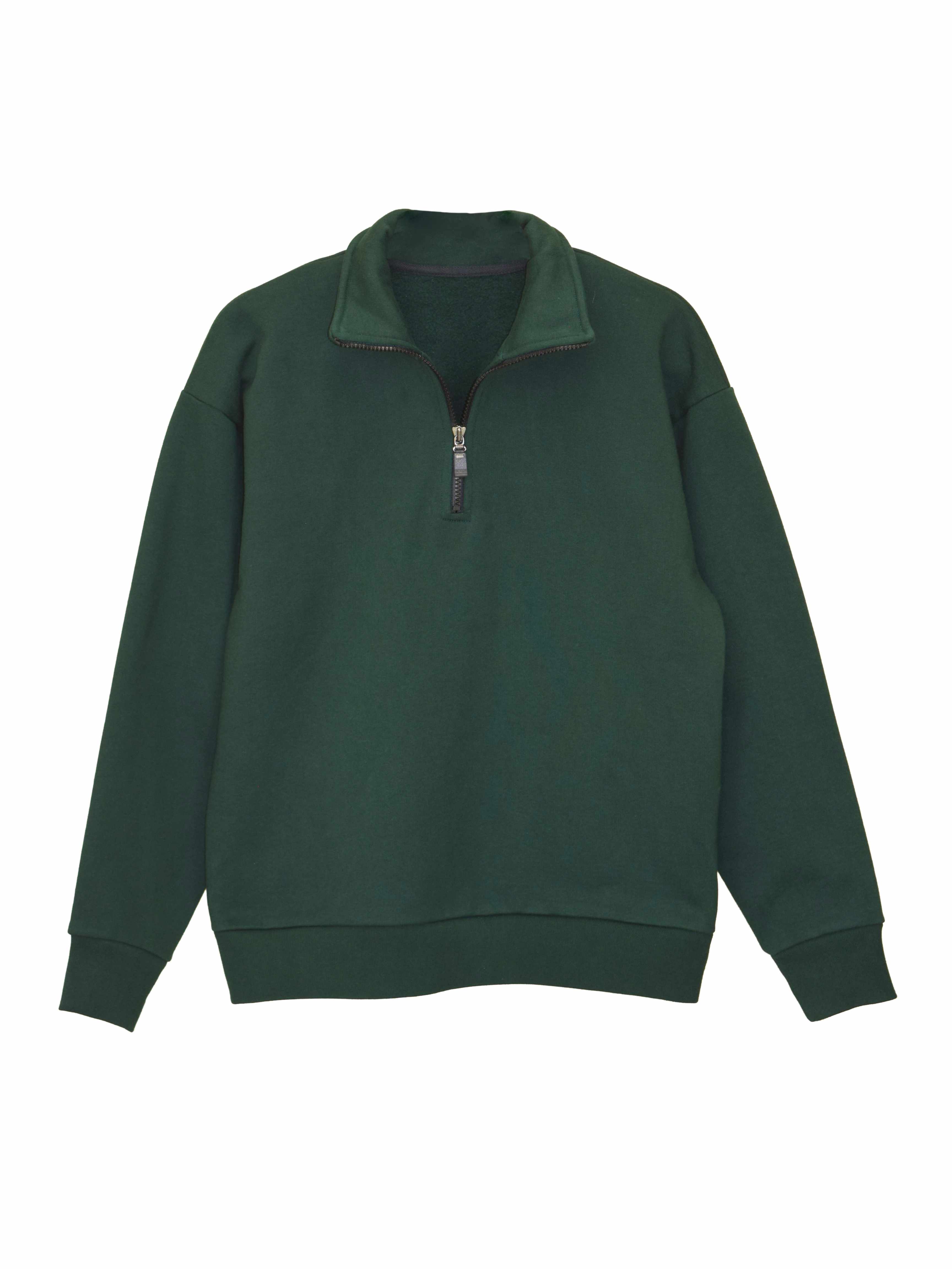 Creative Thoughts™  | Park Quarter Zip Sweater - Forest Green Heavy Fleece