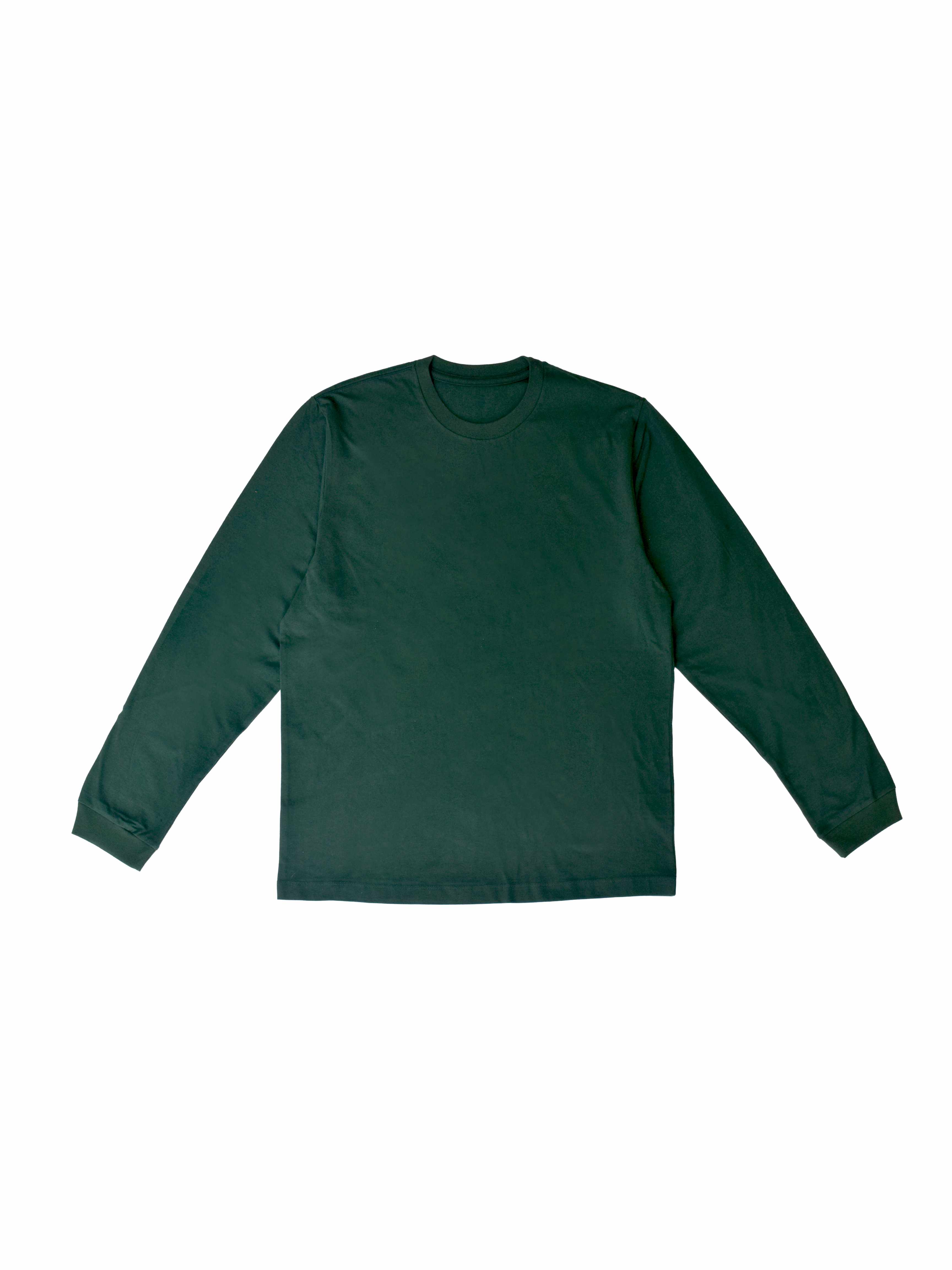 Creative Thoughts™  | Boxy Long Sleeve T-shirt - Forest Green Cotton