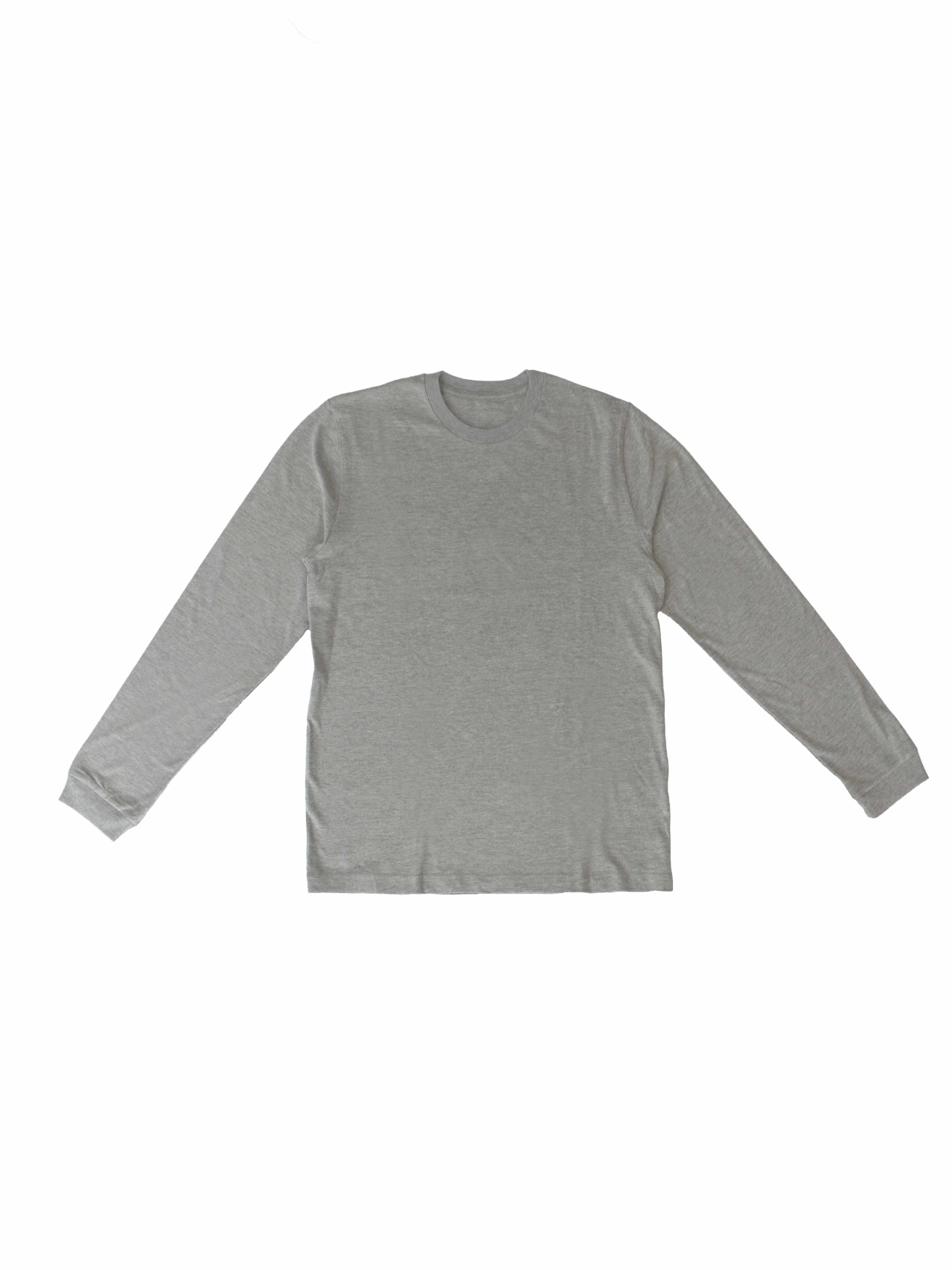 Creative Thoughts™  | Boxy Long Sleeve T-shirt - Heather Grey Cotton