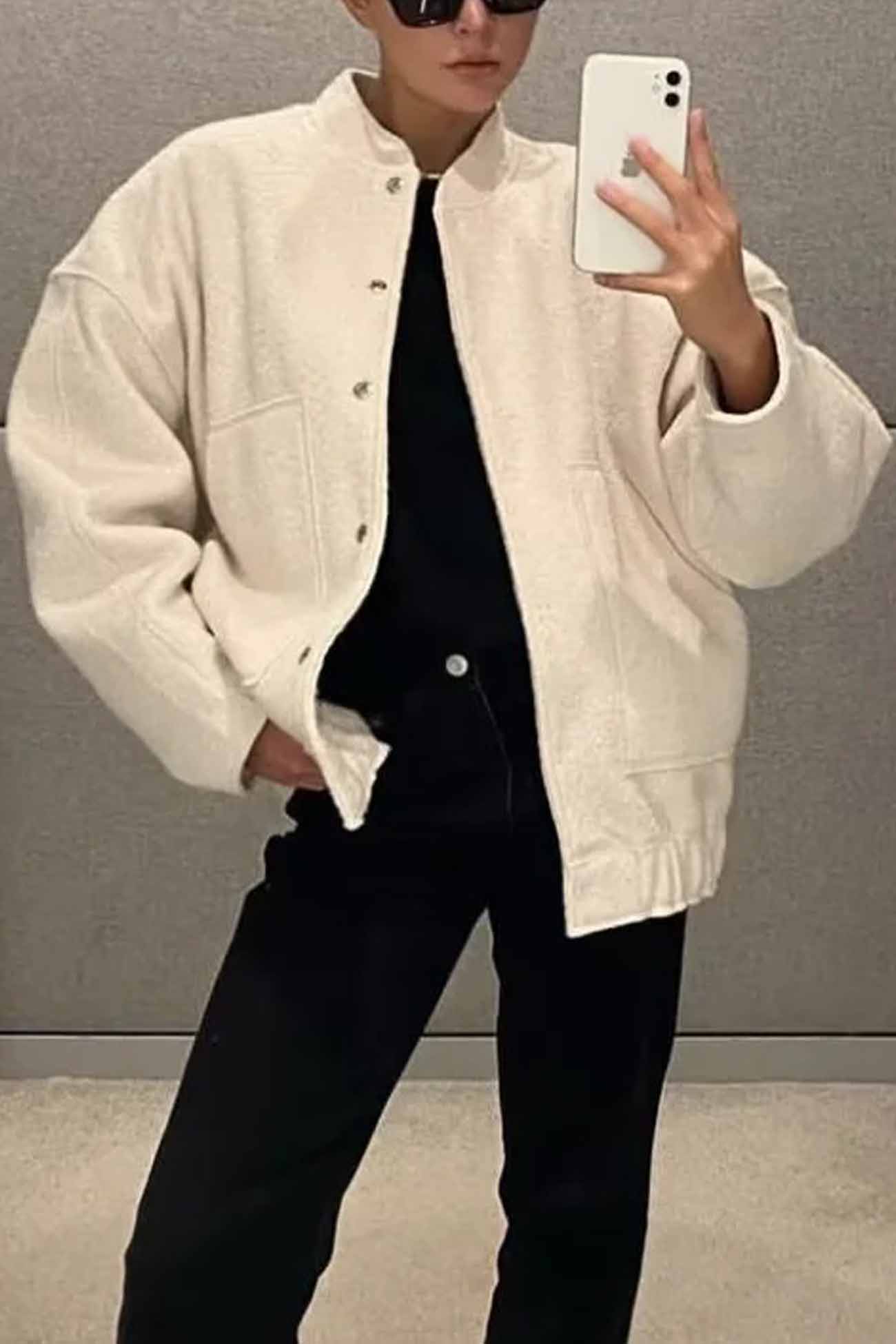 Sophie’s Style: Oversized Bomber Jacket with Pockets