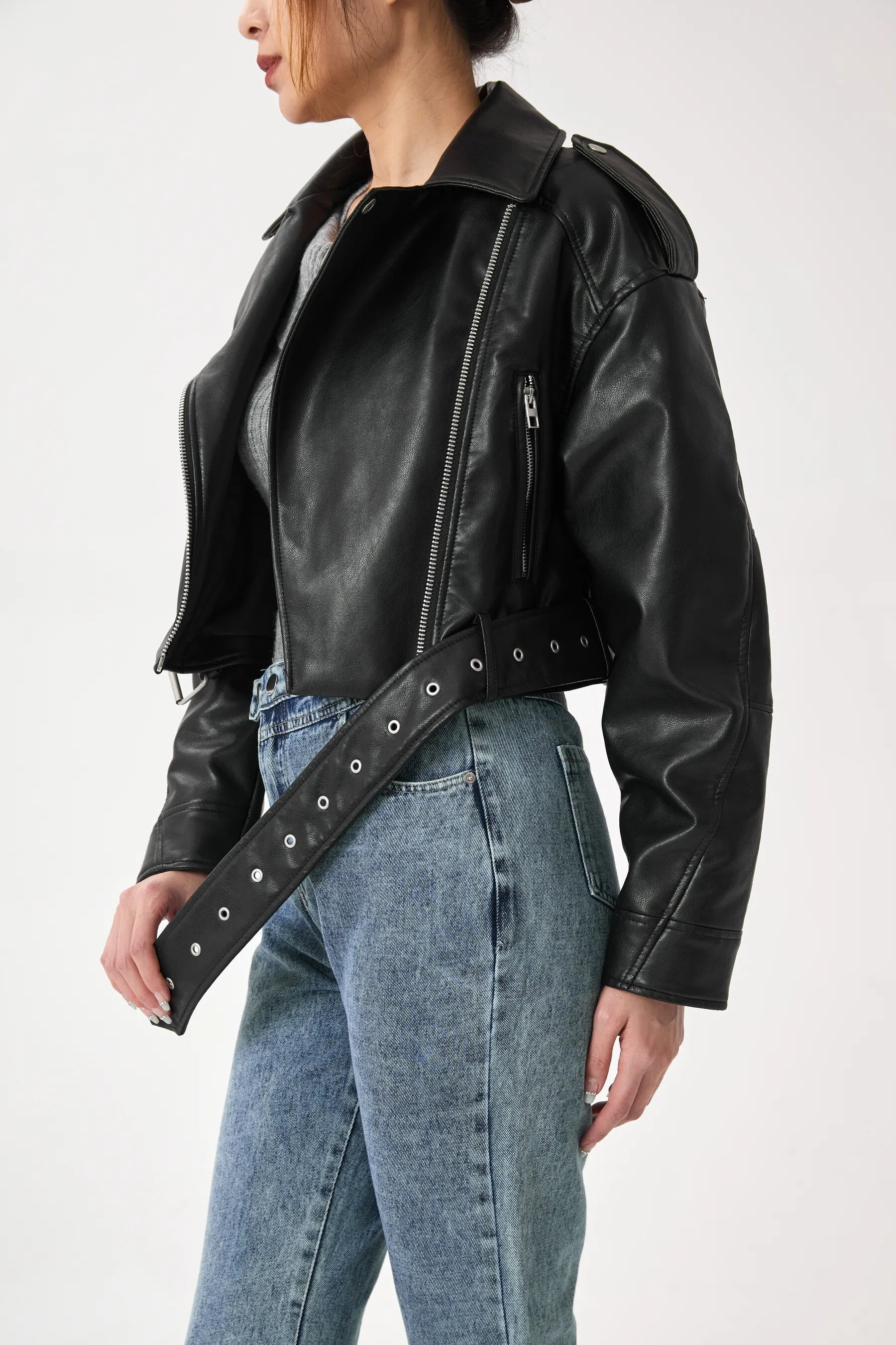 Maya’s Cropped Biker: Vintage Style Jacket