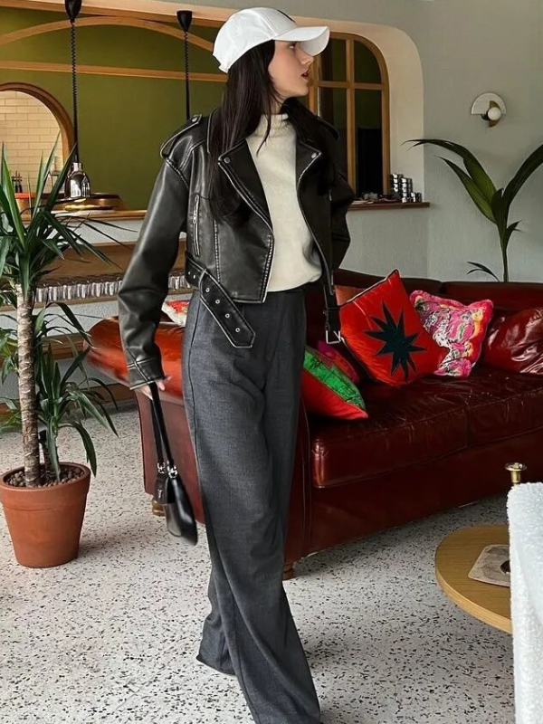 Maya’s Cropped Biker: Vintage Style Jacket