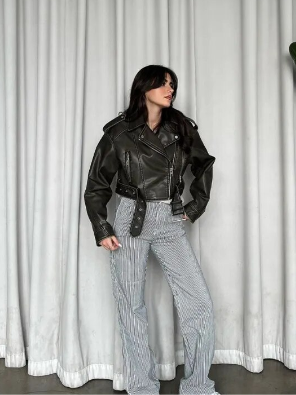 Maya’s Cropped Biker: Vintage Style Jacket