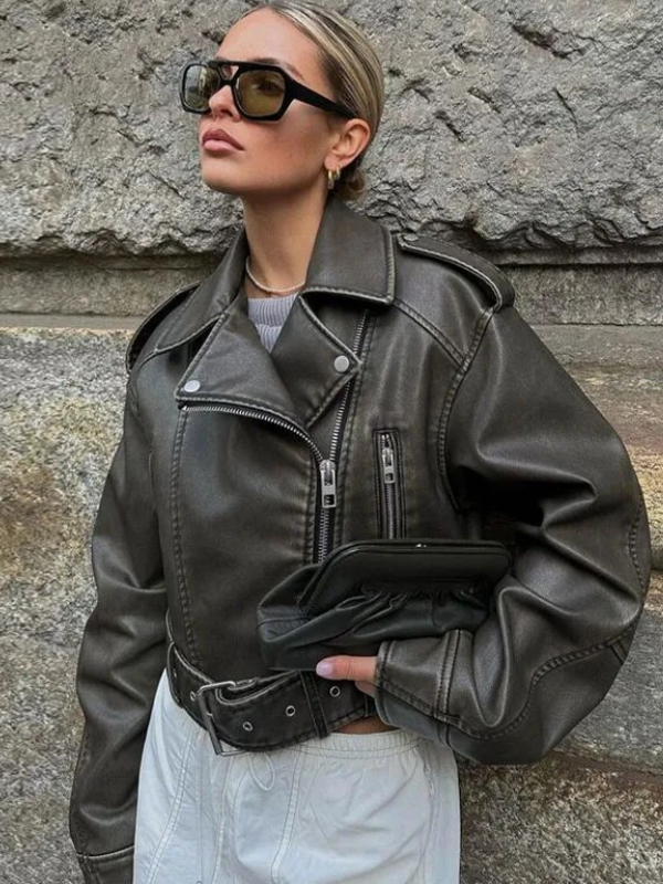 Maya’s Cropped Biker: Vintage Style Jacket