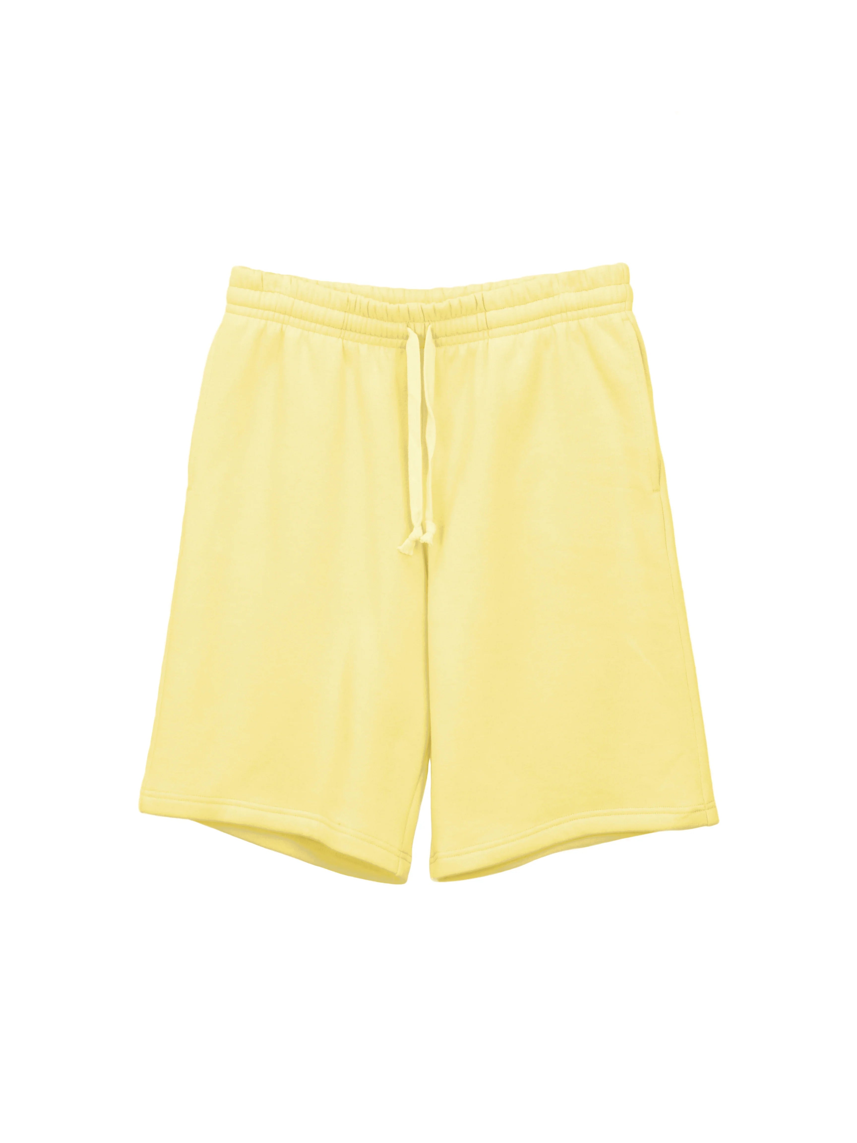 Creative Thoughts™  | Park Long Shorts - Daffodil Yellow Fleece